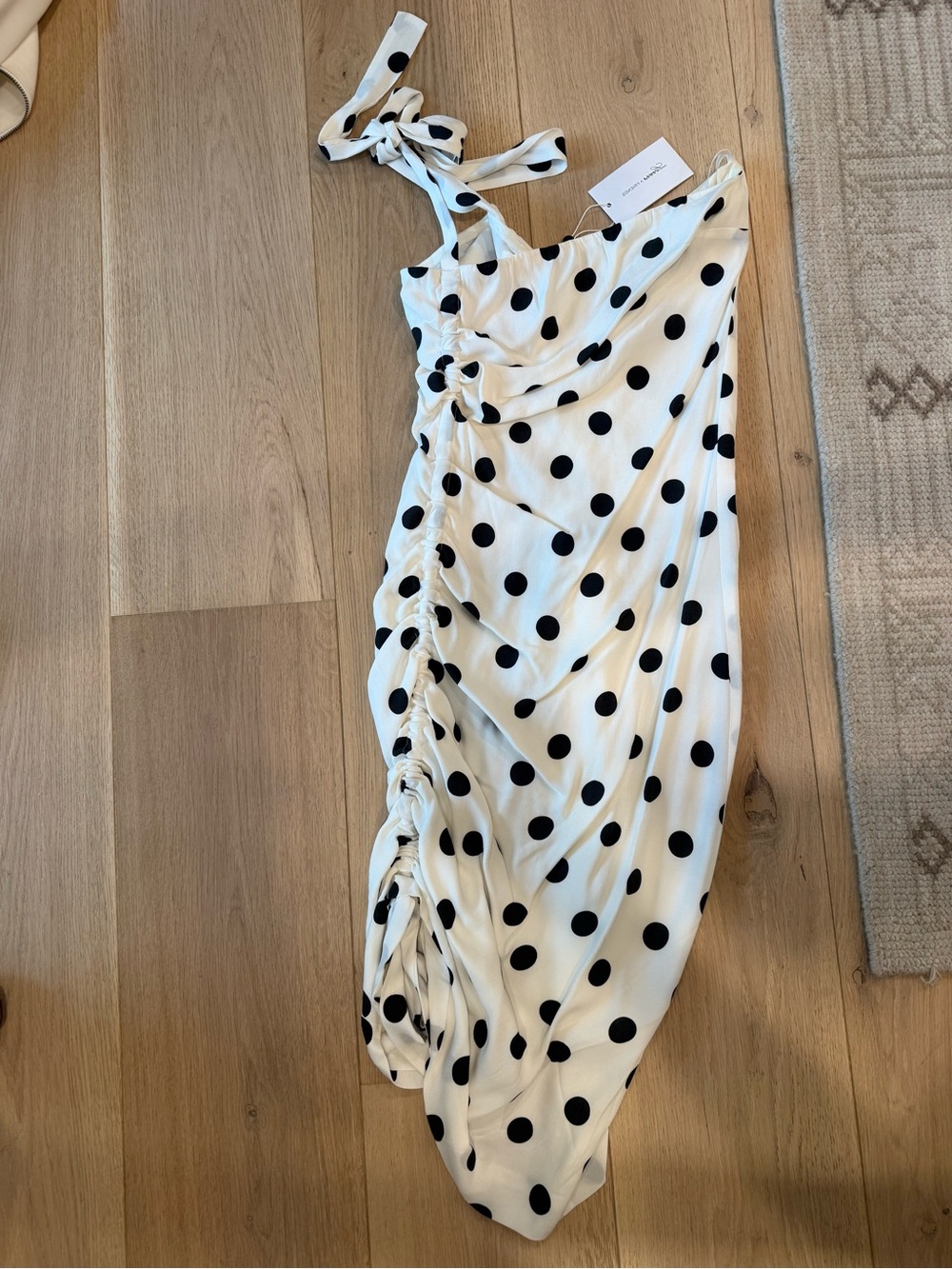 Lovers + Friends White Polka Dot Midi Dress